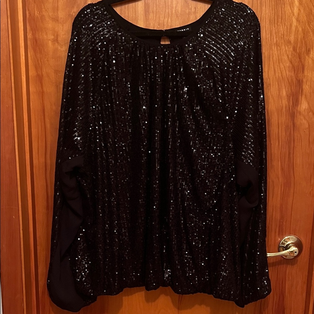 Torrid Black Sequin Women’s Top - Elegant Evening Wear